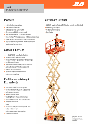 Kolové nůžkové plošiny JLG 10RS