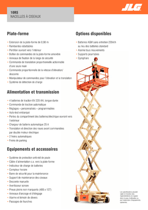 Kolové nůžkové plošiny JLG 10RS
