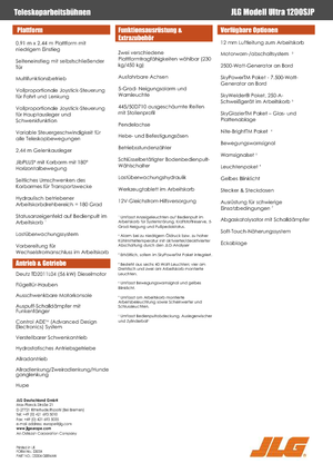 Kolové teleskopické pracovní plošiny JLG 1200SJP