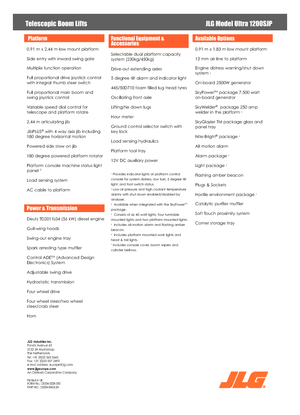 Kolové teleskopické pracovní plošiny JLG 1200SJP