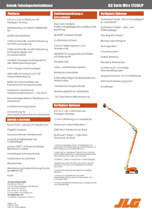 Kolové kloubové pracovní plošiny JLG 1250AJP