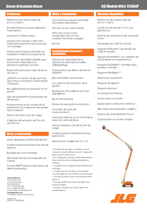 Kolové kloubové pracovní plošiny JLG 1250AJP