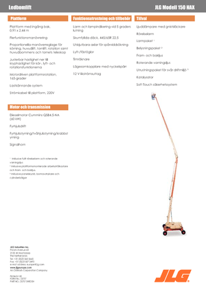 Kolové kloubové pracovní plošiny JLG 150HAX 4x4x4