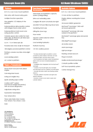 Kolové teleskopické pracovní plošiny JLG 1500SJ