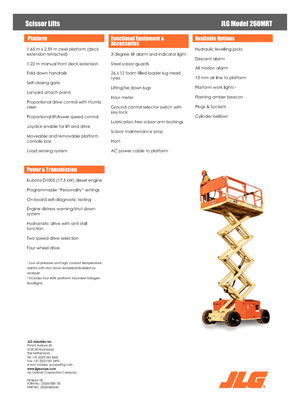 Kolové nůžkové plošiny JLG 260MRTA