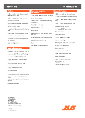 Kolové nůžkové plošiny JLG 3394RT
