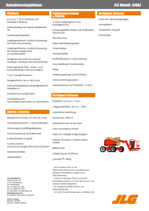 Kolové kloubové pracovní plošiny JLG 340AJ