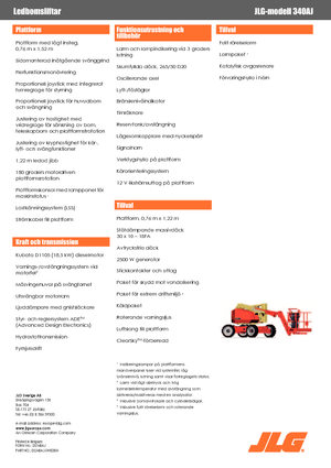 Kolové kloubové pracovní plošiny JLG 340AJ