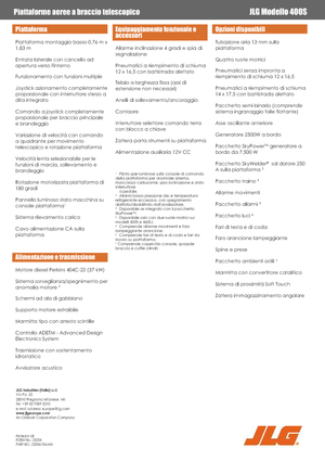 Kolové teleskopické pracovní plošiny JLG 400 S