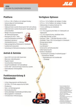 Kolové kloubové pracovní plošiny JLG 450A Serie II
