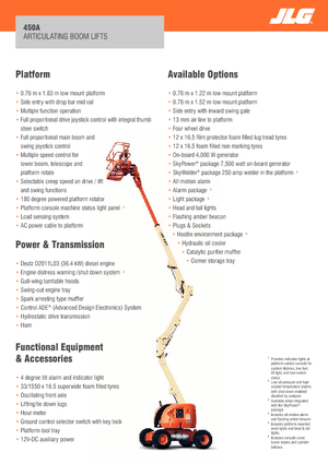 Kolové kloubové pracovní plošiny JLG 450A Serie II