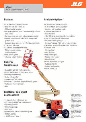 Kolové kloubové pracovní plošiny JLG 450AJ