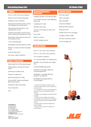 Kolové kloubové pracovní plošiny JLG 510 AJ