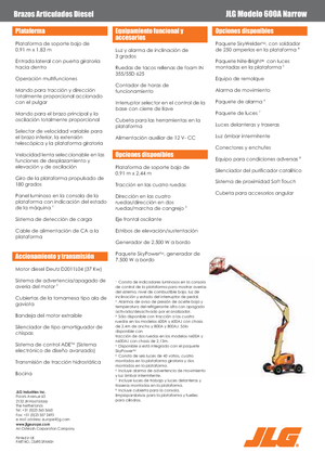 Kolové kloubové pracovní plošiny JLG 600A