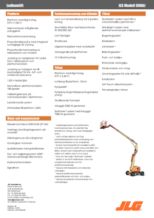 Kolové kloubové pracovní plošiny JLG 600AJ