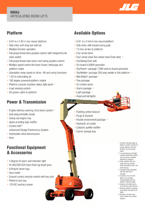 Kolové kloubové pracovní plošiny JLG 600AJ