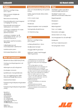 Kolové kloubové pracovní plošiny JLG 600AN