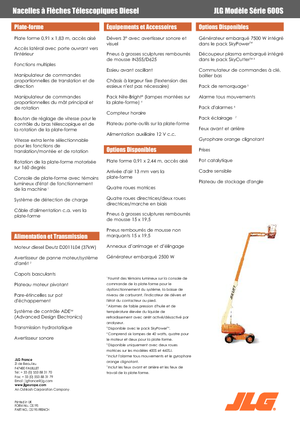 Kolové teleskopické pracovní plošiny JLG 600S