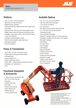 Kolové teleskopické pracovní plošiny JLG 660SJ