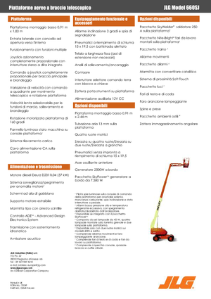 Kolové teleskopické pracovní plošiny JLG 660 SJ