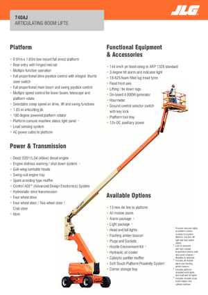 Kolové kloubové pracovní plošiny JLG 740 AJ