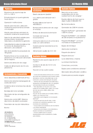 Kolové kloubové pracovní plošiny JLG 800A
