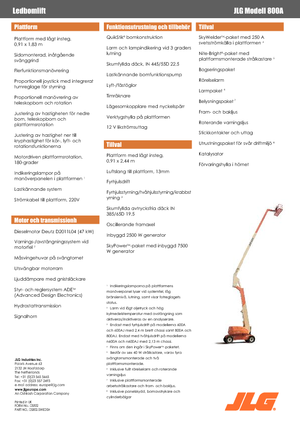 Kolové kloubové pracovní plošiny JLG 800A