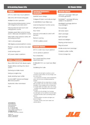 Kolové kloubové pracovní plošiny JLG 800AJ