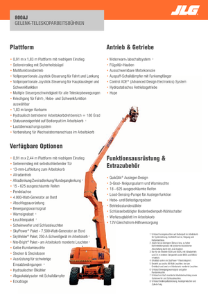 Kolové kloubové pracovní plošiny JLG 800AJ