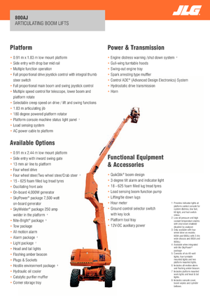 Kolové kloubové pracovní plošiny JLG 800AJ