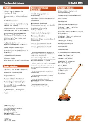 Kolové teleskopické pracovní plošiny JLG 860SJ