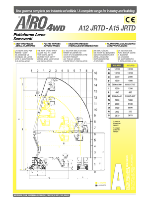 Kolové kloubové pracovní plošiny AIRO A 12 JRTD