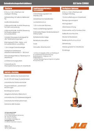 Kolové kloubové pracovní plošiny JLG E300AJ