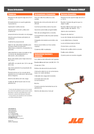 Kolové kloubové pracovní plošiny JLG E400AJP