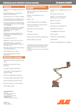 Kolové kloubové pracovní plošiny JLG E400AJP