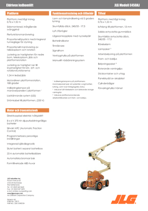 Kolové kloubové pracovní plošiny JLG E450AJ