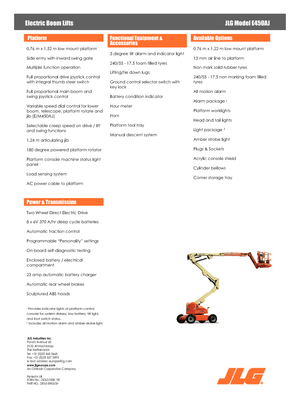 Kolové kloubové pracovní plošiny JLG E450AJ