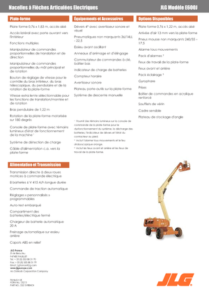 Kolové teleskopické pracovní plošiny JLG E600J