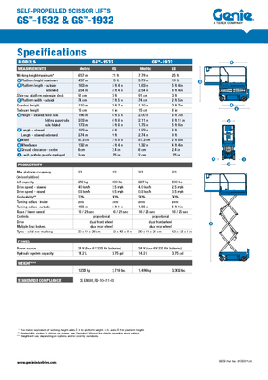 Kolové nůžkové plošiny Genie GS-1532