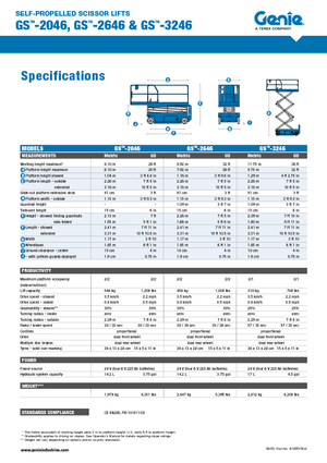 Kolové nůžkové plošiny Genie GS-3246
