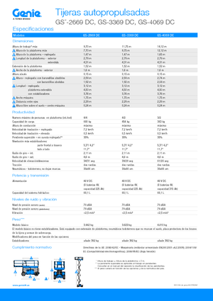 Kolové nůžkové plošiny Genie GS-3369 DC