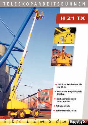 Kolové teleskopické pracovní plošiny Haulotte H 21 TX