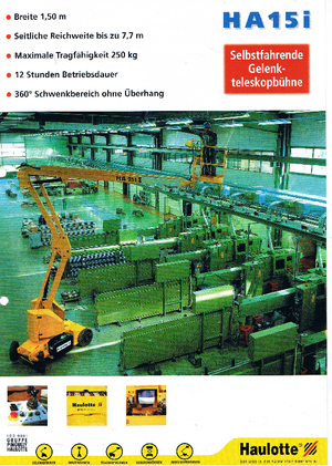 Kolové kloubové pracovní plošiny Haulotte HA 15 I