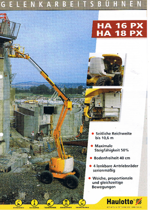 Kolové kloubové pracovní plošiny Haulotte HA 16 PX