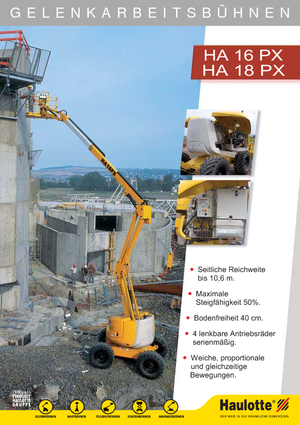Kolové kloubové pracovní plošiny Haulotte HA 16 PX