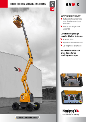 Kolové kloubové pracovní plošiny Haulotte HA 16 X
