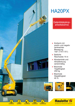 Kolové kloubové pracovní plošiny Haulotte HA 20 PX