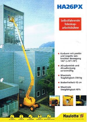 Kolové kloubové pracovní plošiny Haulotte HA 26 PX