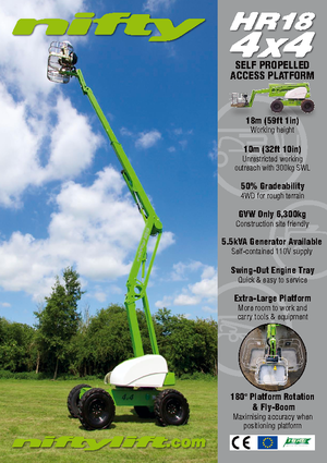 Kolové kloubové pracovní plošiny Niftylift HR 18