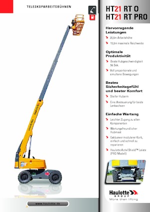 Kolové teleskopické pracovní plošiny Haulotte HT21 RT PRO